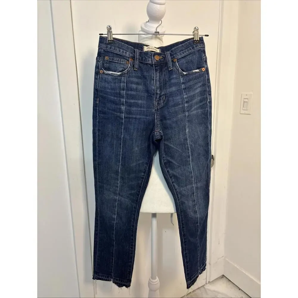 Madewell Jeans W27 L25”The High-Rise Slim Boyjean Seamed Edition Blue Distressed